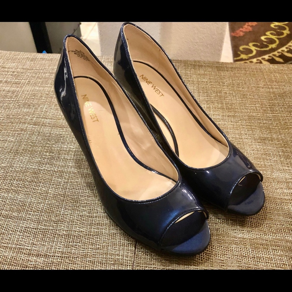 Nine West wedge heels sapphire blue